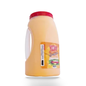 Aderezo Sabor a Queso Cheddar Fritz 2200 g en pote con asa, recortado sobre fondo transparente