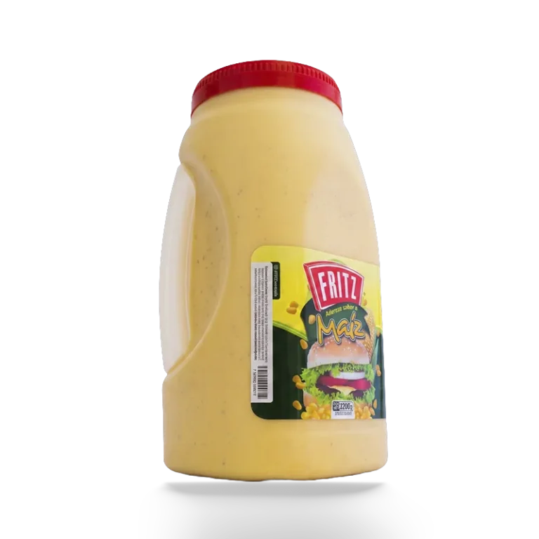 Aderezo Sabor a Maíz Fritz 3200 g en pote, recortado sobre fondo transparente