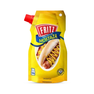 Aderezo de Mostaza Fritz 160 g en doypack, recortado sobre fondo transparente
