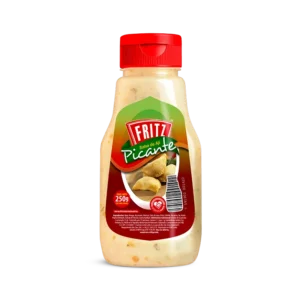 Botella PET de Salsa de Ají Picante de Fritz de 250 gramos, vista de frente
