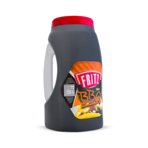 Galón con asa de Salsa BBQ de Fritz de 4100 gramos, visto de frente