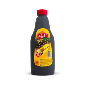 Envase homotético de Salsa BBQ de Fritz de 930 gramos, visto de frente