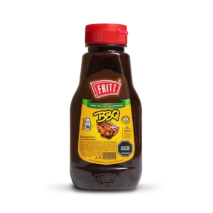 Botella PET de Salsa BBQ de Fritz de 290 gramos, vista de frente