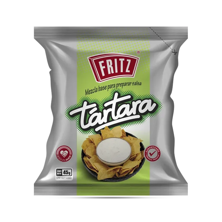 Sachet de Base Saborizada Tártara de Fritz de 45 gramos, recortado sobre fondo transparente