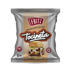 Sachet de Base Saborizada Tocineta de Fritz de 45 gramos, recortado sobre fondo transparente