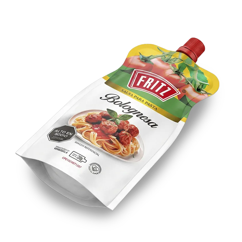 Doypack de Salsa Boloñesa de Fritz de 310 gramos, vista en ángulo