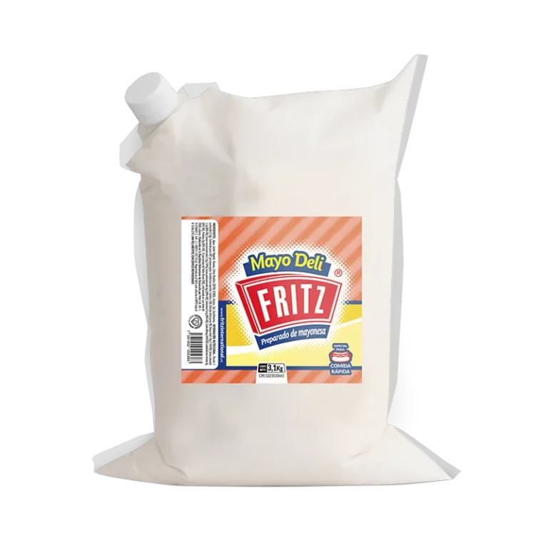 Mayo Deli Fritz 3100 g en bolsa, sobre fondo blanco