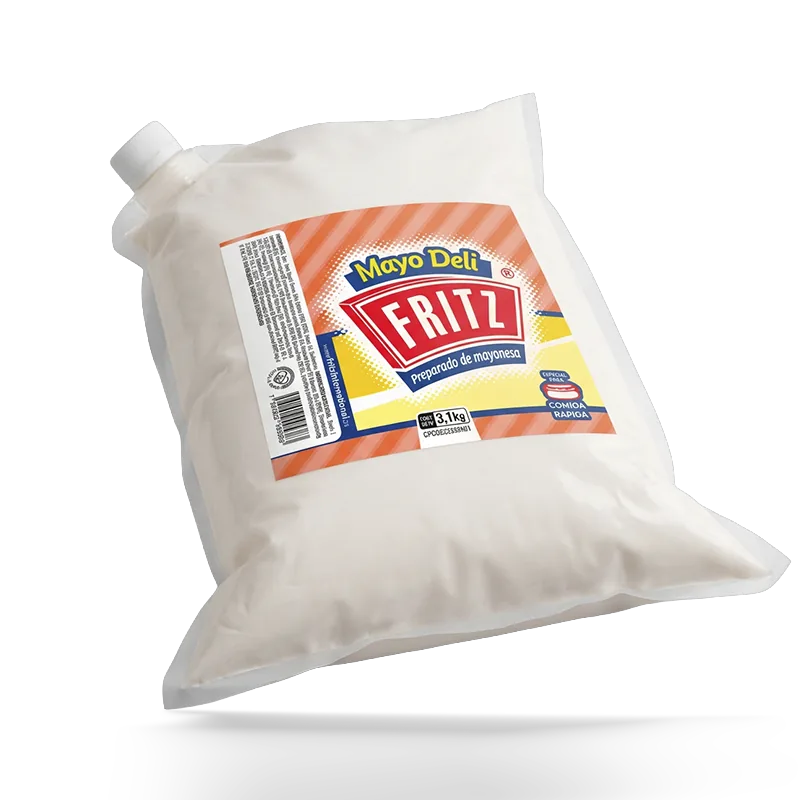 Mayo Deli Fritz 3100 g en bolsa, sobre fondo blanco