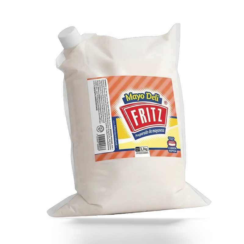 Mayo Deli Fritz 3100 g en bolsa, sobre fondo blanco