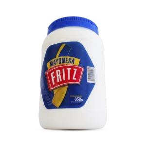 Mayonesa Fritz 850 g en pote, recortado sobre fondo transparente