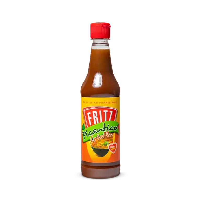 Botella de Salsa Picantico Criollo de Fritz de 310 gramos, vista de frente