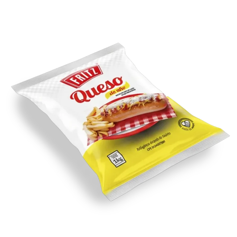 Queso de Año Fritz 1 kg en bolsa, recortado sobre fondo transparente