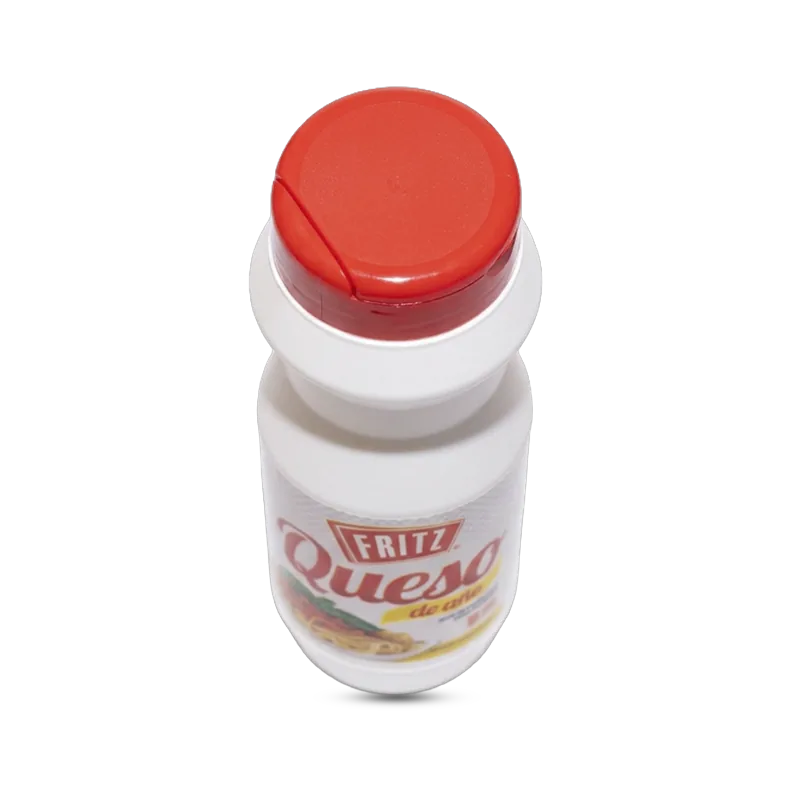 Queso de Año Fritz 180 g en frasco espolvoreador, recortado sobre fondo transparente