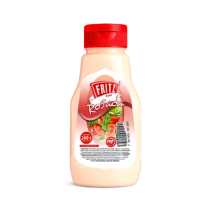 Botella PET de Salsa Rosada de Fritz de 260 gramos, vista de frente