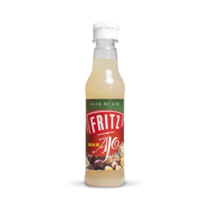 Botella de Salsa de Ajo de Fritz de 150 centímetros cúbicos, vista de frente