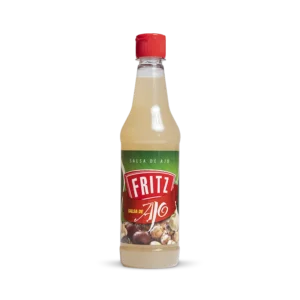 Botella de Salsa de Ajo de Fritz de 300 centímetros cúbicos, vista de frente