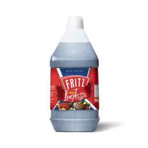 Galón de Salsa Inglesa de Fritz de 3600 centímetros cúbicos, visto de frente