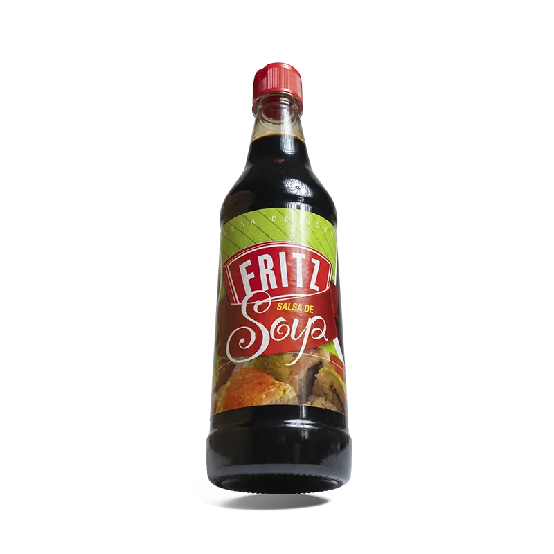 Botella de Salsa de Soya de Fritz de 300 cc en posición diagonal
