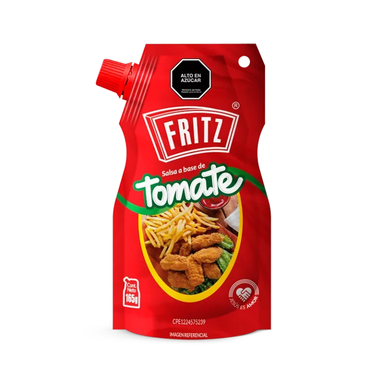 Doypack de Salsa a Base de Tomate de Fritz de 165 gramos, visto de frente