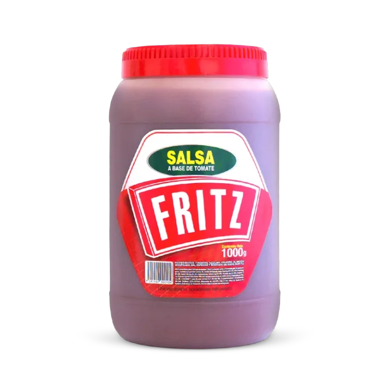 Frasco de Salsa a Base de Tomate de Fritz de 1000 gramos, visto de frente