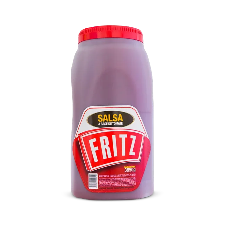 Galón con asa de Salsa a Base de Tomate de Fritz de 3850 gramos, visto de frente