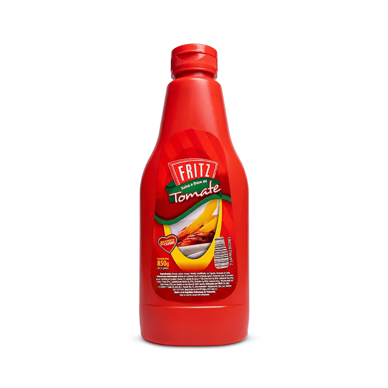 Botella de Salsa a Base de Tomate de Fritz de 850 gramos, vista de frente