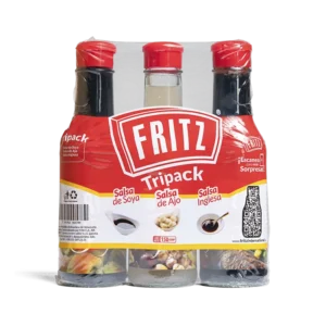 Tripack de Fritz con las salsas de soya, ajo e inglesa de 150 centímetros cúbicos cada una