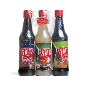 Tripack de Fritz con las salsas inglesa, de ajo y de soya de 300 centímetros cúbicos cada una