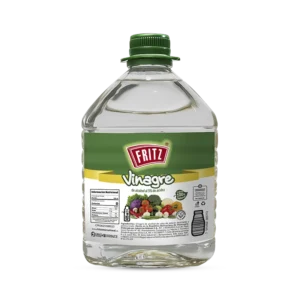 Vinagre Fritz 3,7 L en garrafa con asa, recortado sobre fondo transparente